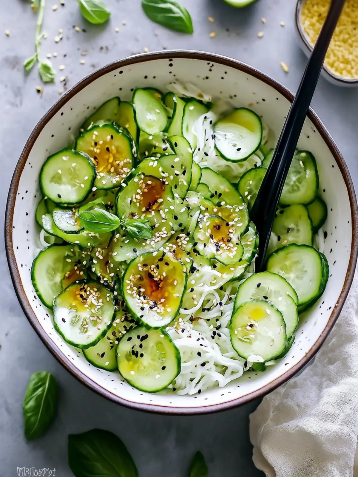 Frischer Asiatischer Gurkensalat mit süß-saurer Soße 4 Asiatischer Gurkensalat