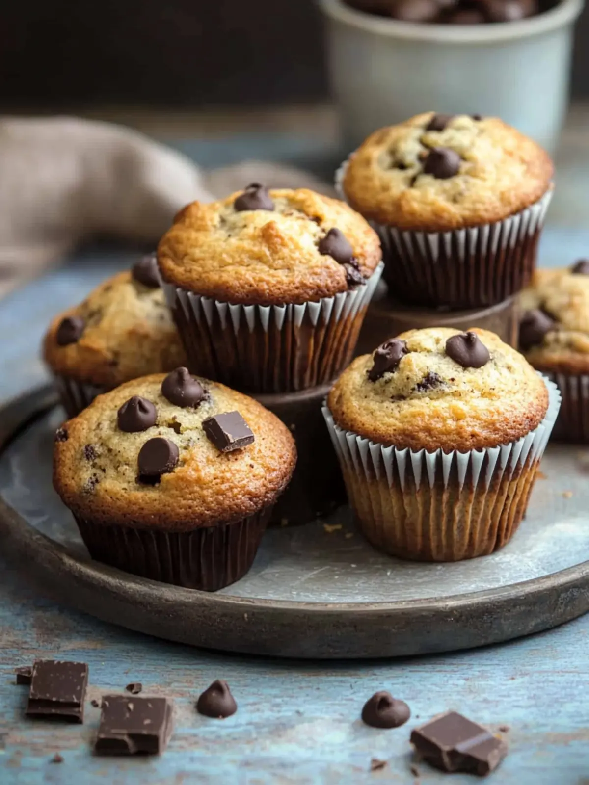 Saftige Muffins mit Schokostückchen – Schnell und Lecker Zuhause 3 Saftige Muffins mit Schokostückchen