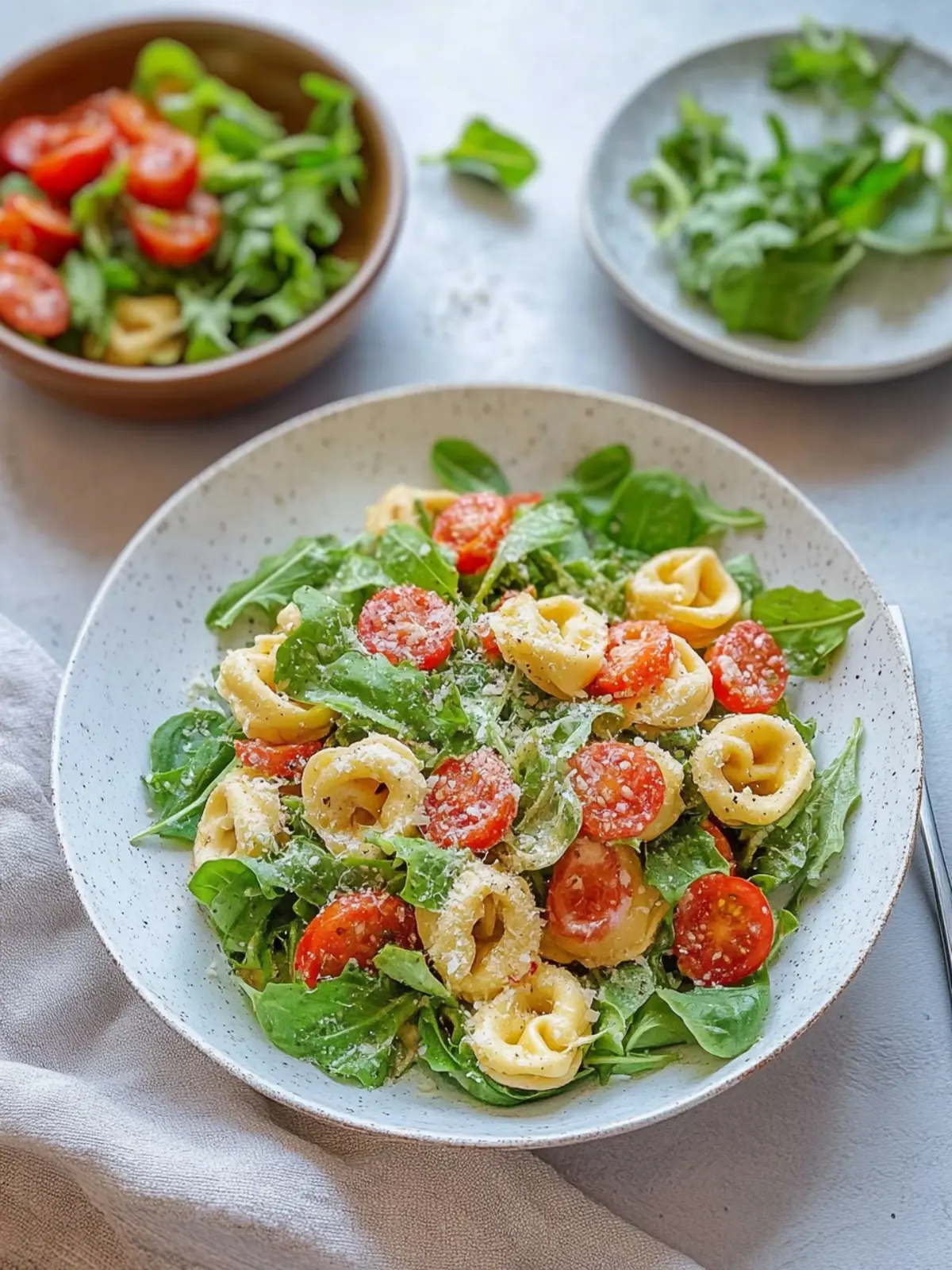 Cremiger Parmesan-Dressing auf crunchy Tortellini-Salat für den Sommer 4 Cremiger Parmesan-Dressing auf crunchy Tortellini-Salat
