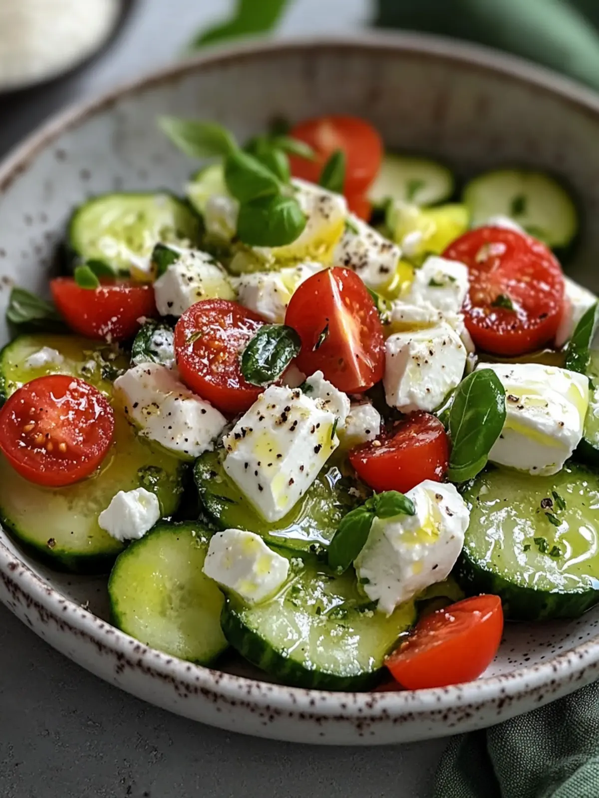 Erfrischender Mediterraner Gurken-Joghurt-Feta-Salat für den Sommer 2 Mediterraner Gurken-Joghurt-Feta-Salat