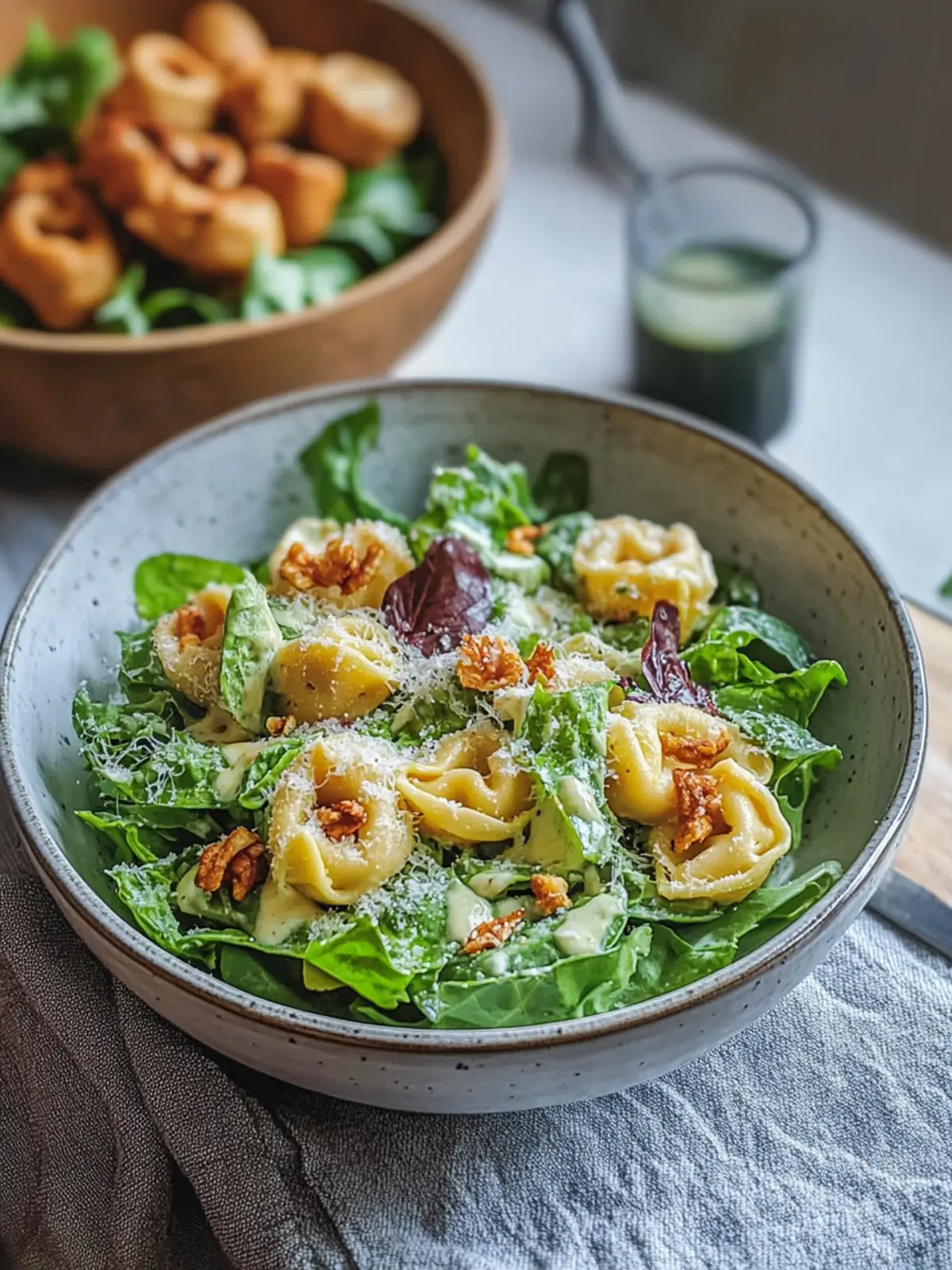 Cremiger Parmesan-Dressing auf crunchy Tortellini-Salat für den Sommer 2 Cremiger Parmesan-Dressing auf crunchy Tortellini-Salat