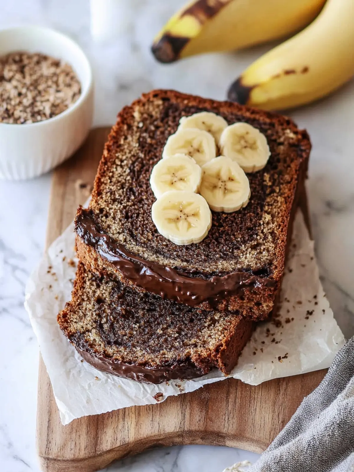 Saftiges Schokoladenstückchen Bananenbrot für Genießer 5 Schokoladenstückchen Bananenbrot