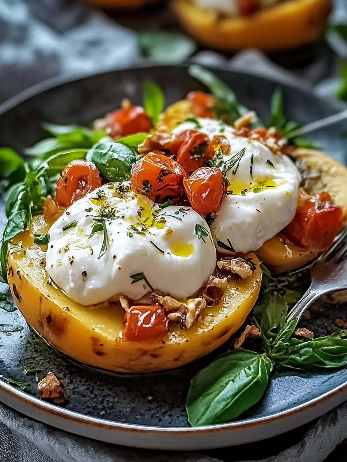 Köstliche Gefüllte Süßkartoffeln mit Burrata für Feinschmecker 4 Gefüllte Süßkartoffeln mit Burrata