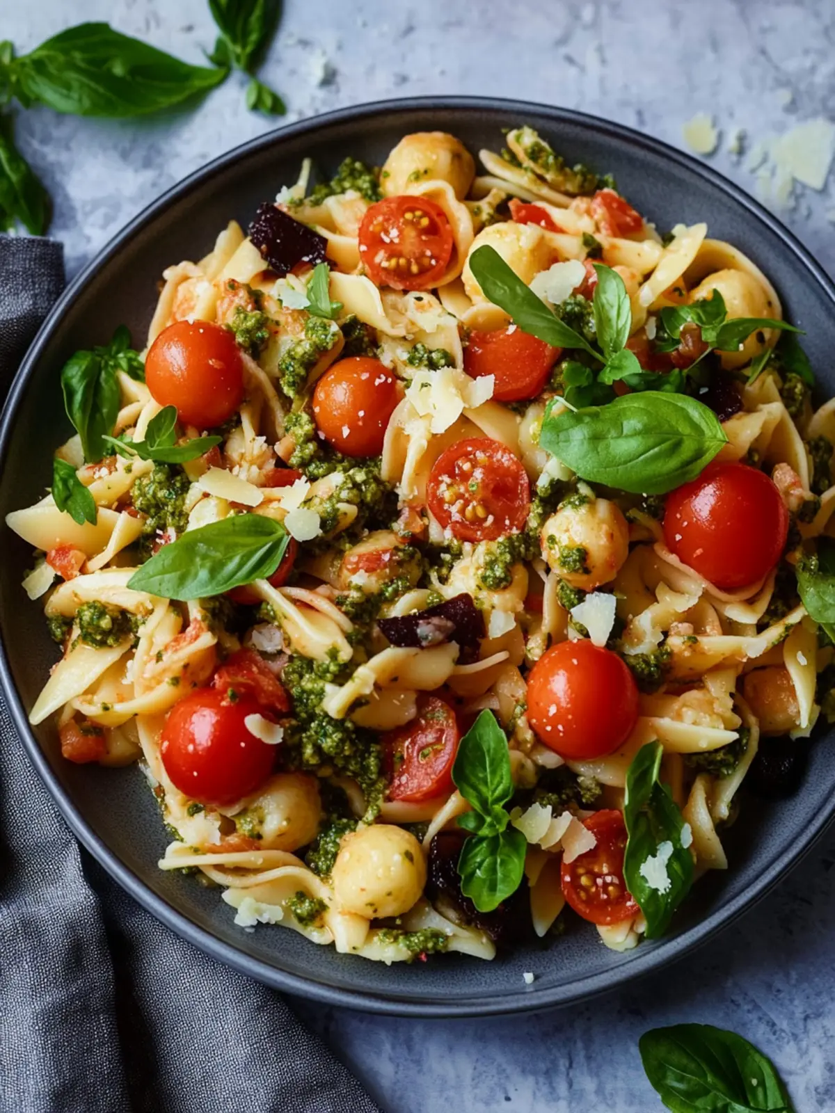 Erfrischender Mediterraner Nudelsalat mit Pesto für den Sommer 3 Mediterraner Nudelsalat mit Pesto