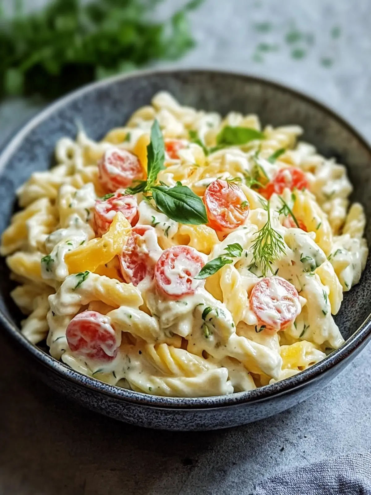 Bunter Nudelsalat mit Mayonnaise: Der perfekte Sommergenuss 4 Bunter Nudelsalat mit Mayonnaise