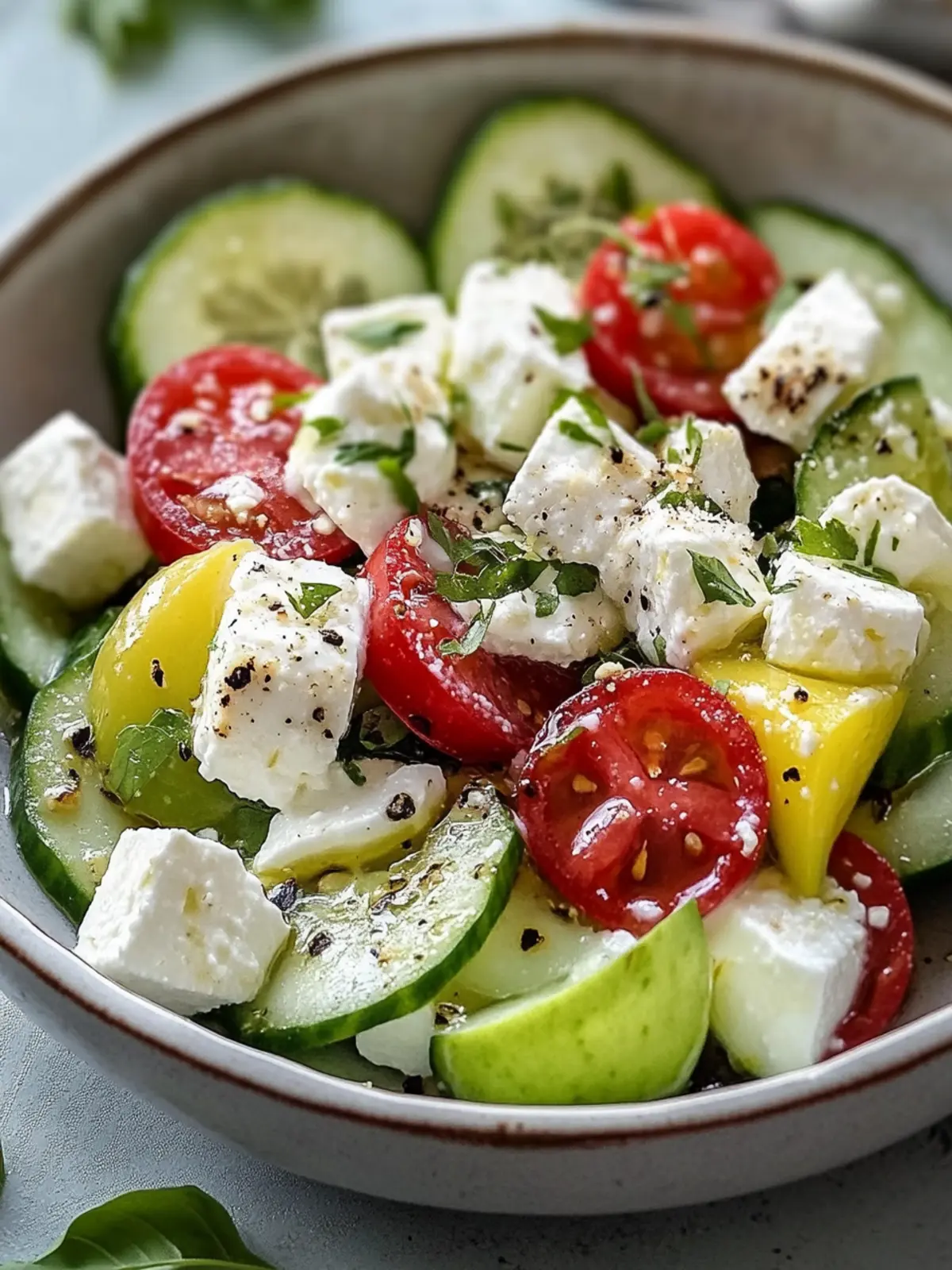 Erfrischender Mediterraner Gurken-Joghurt-Feta-Salat für den Sommer 3 Mediterraner Gurken-Joghurt-Feta-Salat