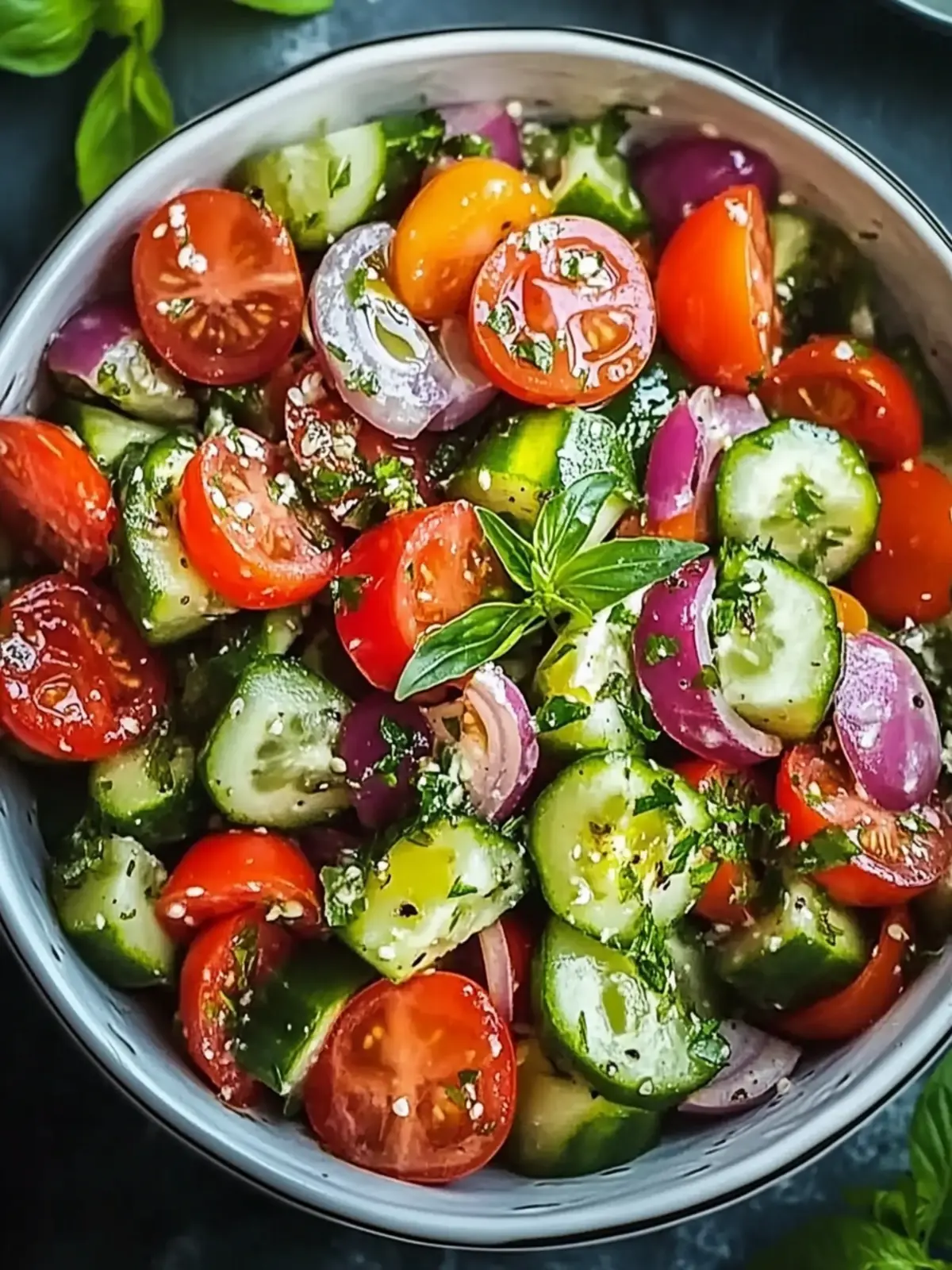 Frischer Tomaten Gurkensalat: Schnell und super gesund! 4 Tomaten Gurkensalat