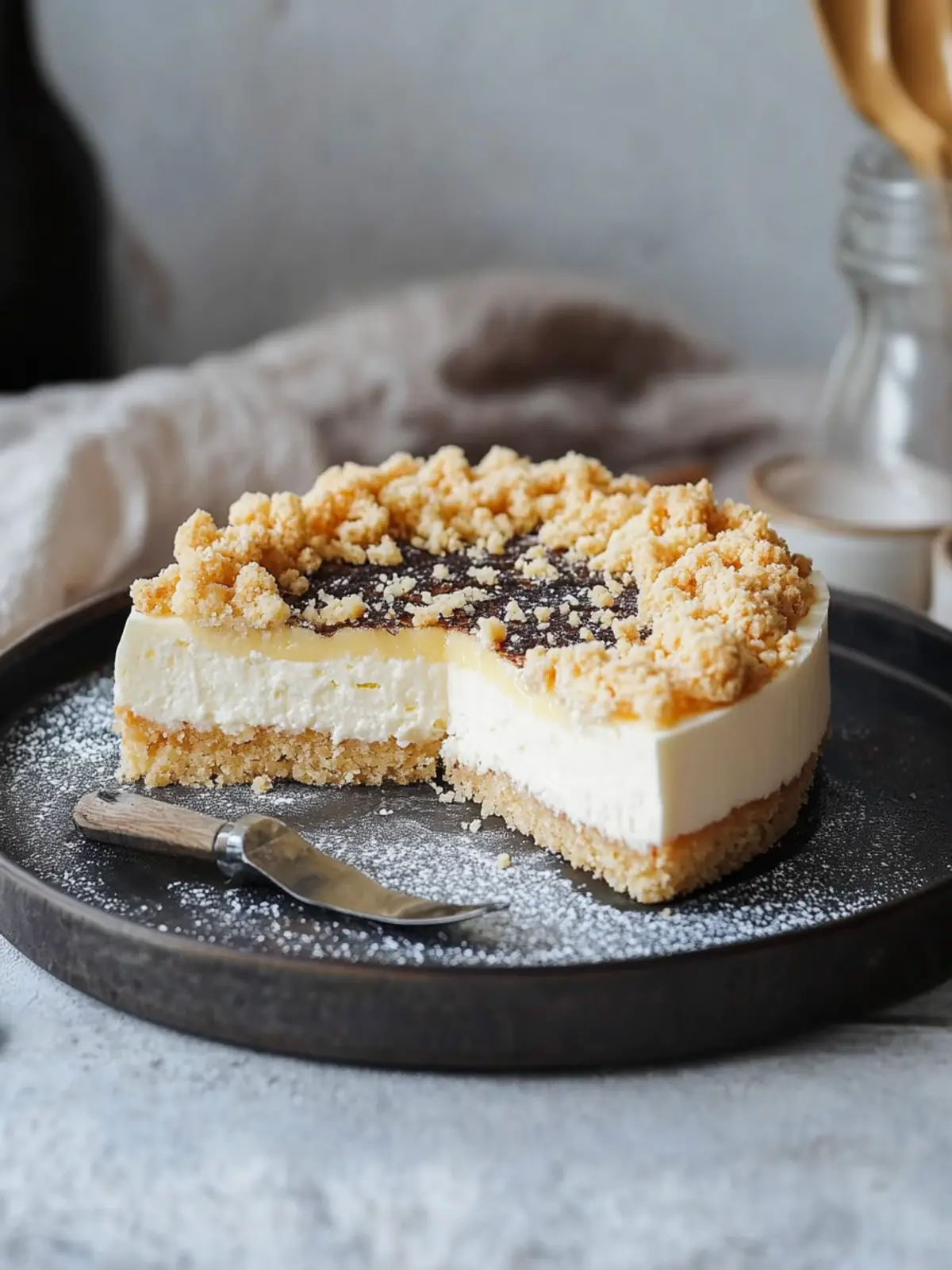 Cremiger Käsekuchen mit Mohnfüllung und Streuseltopping zum Verlieben 4 Cremiger Käsekuchen mit Mohnfüllung und Streuseltopping