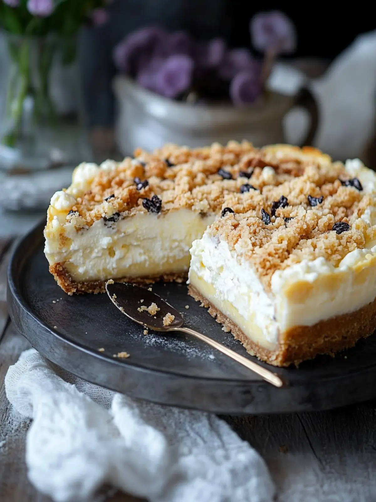 Cremiger Käsekuchen mit Mohnfüllung und Streuseltopping zum Verlieben 5 Cremiger Käsekuchen mit Mohnfüllung und Streuseltopping